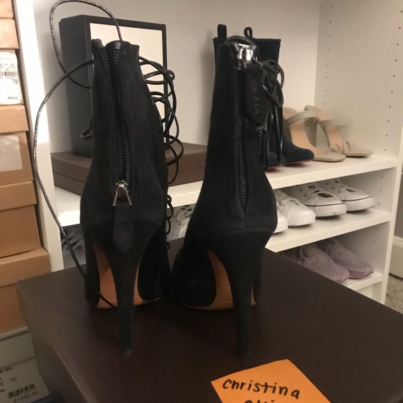 Alaia laser cut lace up booties - Picture 4 of 6